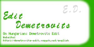 edit demetrovits business card